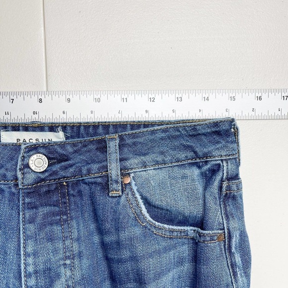 Pacsun Distressed Mom Jeans Blue Size‎ 28 Denim High Rise Medium Wash Cotton - Picture 11 of 11